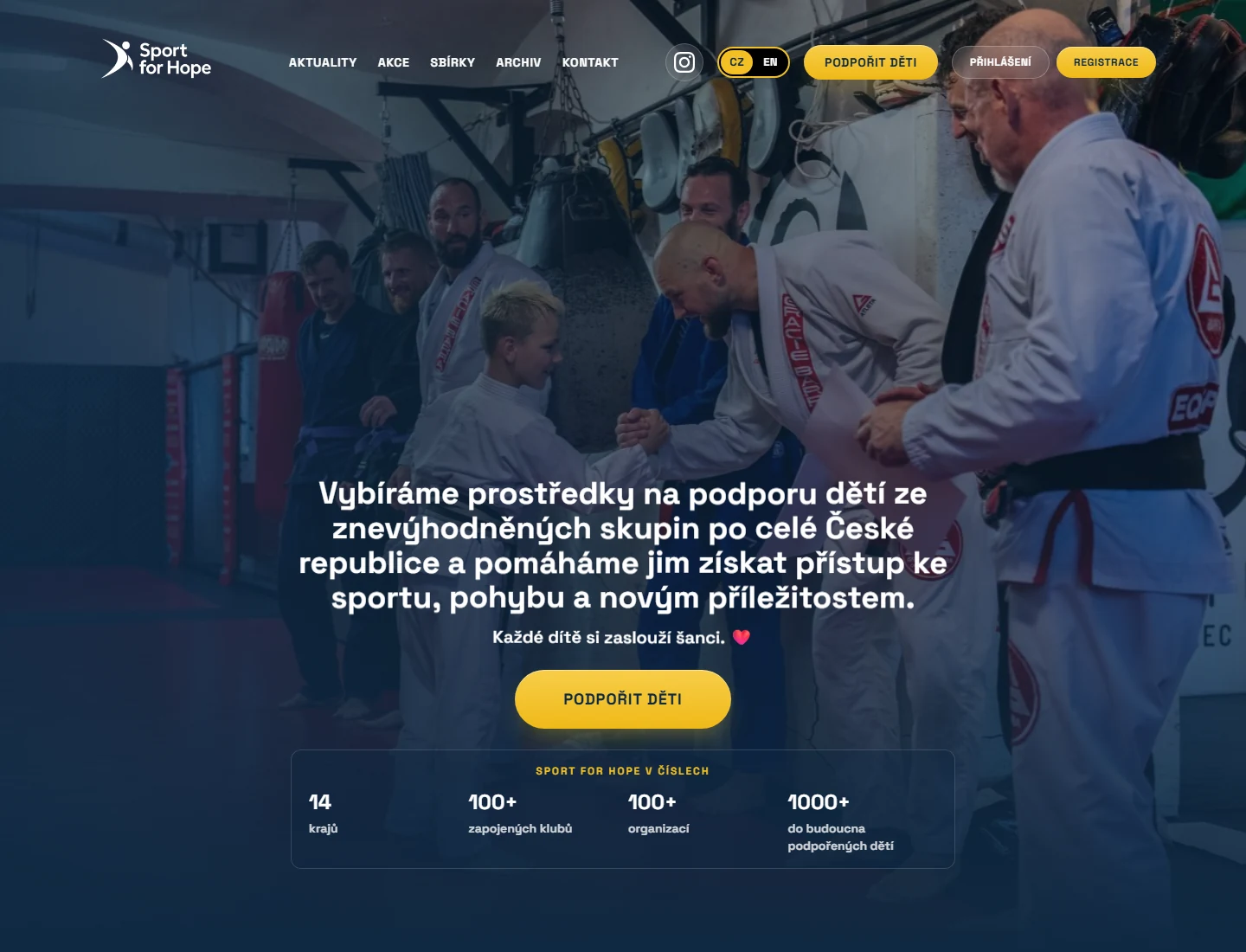 Sport for Hope website screenshot